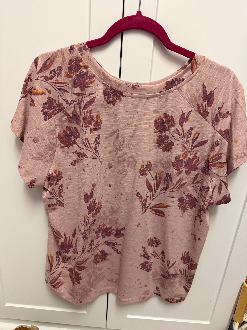 Democracy Dusty Rose Floral Short Sleeve Tee - Picture 2 of 3